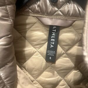 Gold athletic puffer jacket worn twice